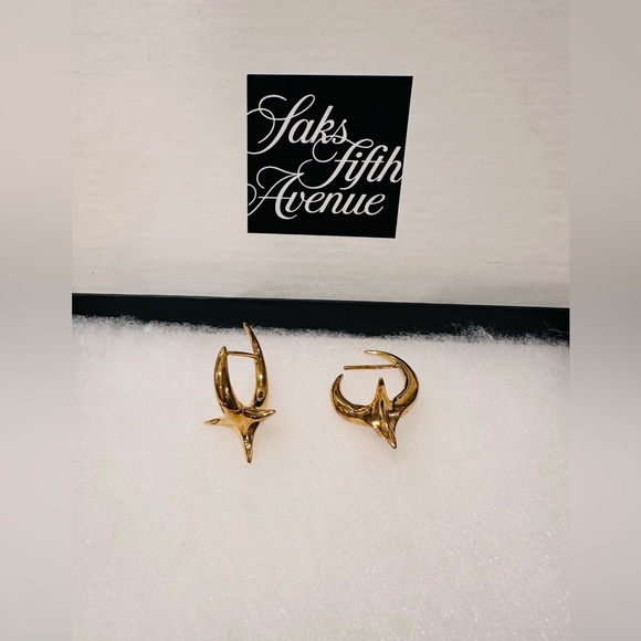 Khiry 18K Gold Vermeil Spiked Hoop Earring - Picture 6 of 10